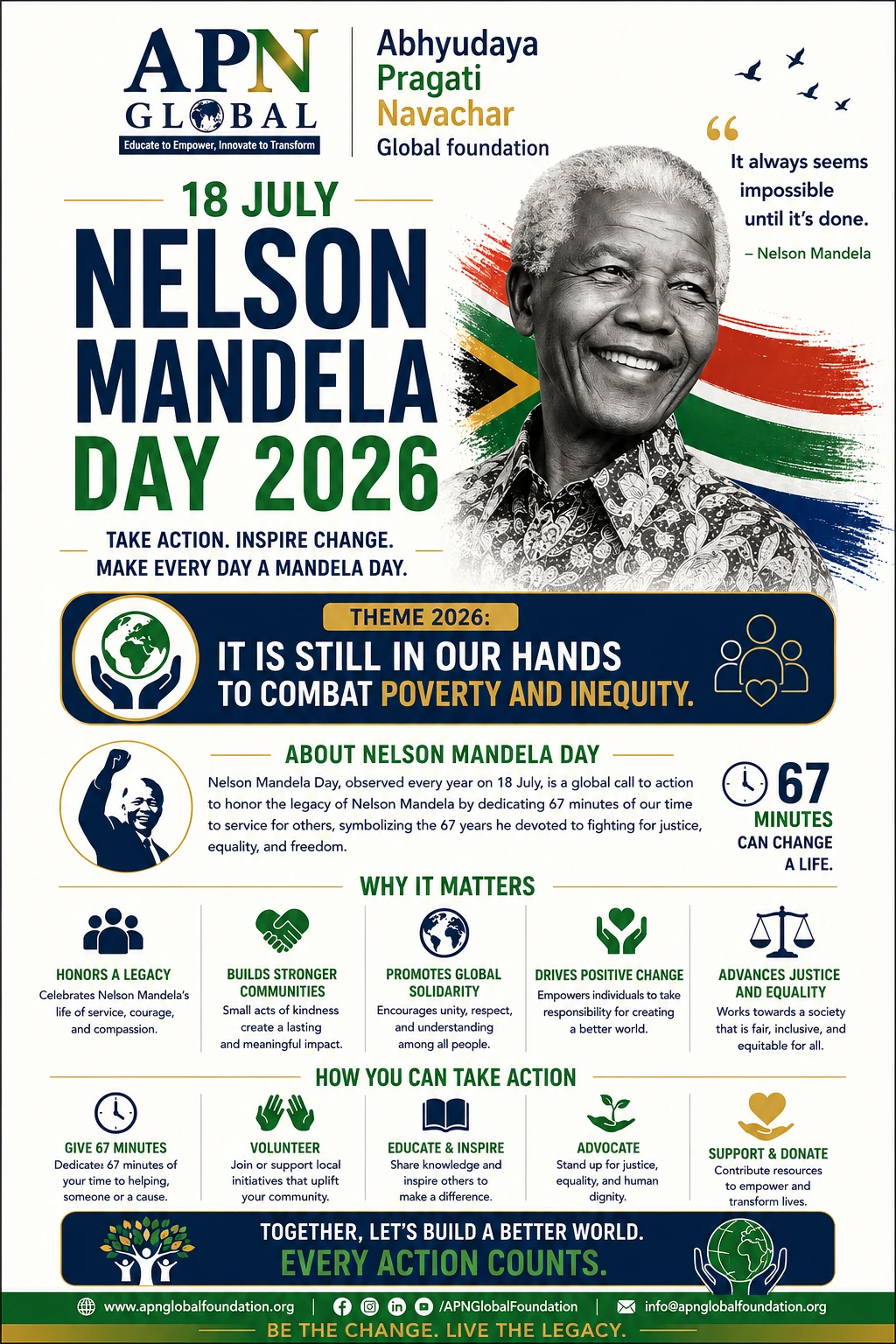 18 July, Nelson Mandela Day, 2026